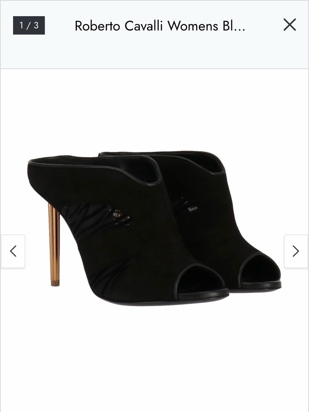 Black Peep-Toe High Heel Mule